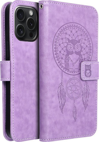 Futrollë portofol Mezzo Book për iPhone 15 Pro Max, lëkurë eco, me magnet, vjollcë