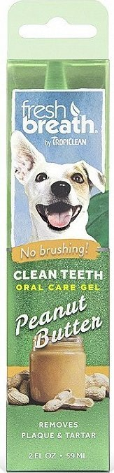Xhel oral për qentë TropiClean Fresh Breath Peanut Butter, për pastru dhëmbët dhe fresku frymën, 2 fl oz