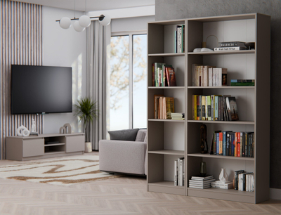 Raft librash Clay Bookcase, 50 x 182 x 30 cm, 5 rafte, ngjyrë argjile