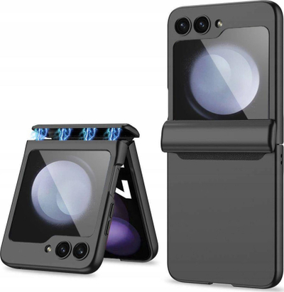 Mbrojtëse telefoni Tech-Protect Icon Magnetic për Galaxy Z Flip5, 360°, kompatibile me karikim pa tela, e zezë