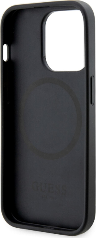 Kllaf telefoni Guess GCube Stripes MagSafe për iPhone 14 Pro Max, hardcase, i zi