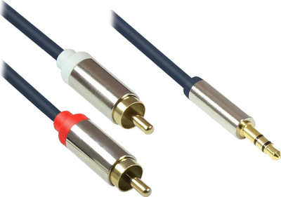 Kabllo audio Good Connections GC-M0061, 3.5mm në 2x RCA, 5m, blu e errët