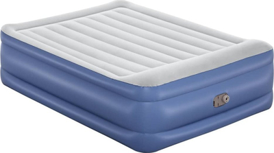 Dyshek ajri Bestway Airbed Tritech, dopjo 203x152x56cm, me pompë elektrike, blu gri