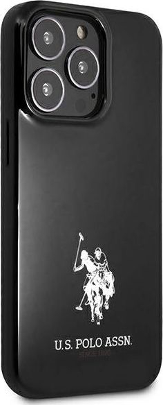 Футрола U.S. Polo Assn USHCP13XUMHK за iPhone 13 Pro Max, тврда TPU маска, Horses Logo, црна