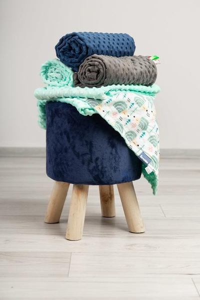 Batanije për bebe Sensillo Minky Blanket, 75x100cm, me iriqë, gri