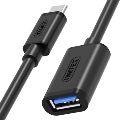 Adapter USB Unitek Y-C476BK, USB Type C në USB, OTG, i zi