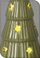 Dekor pemë Krishtlindjes porcelani me LED, me yje, 14 cm, jeshile