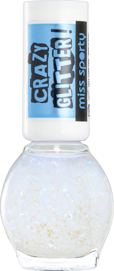 Llak për thonjë Miss Sporty Crazy Glitter 020, 7ml, e bardhë