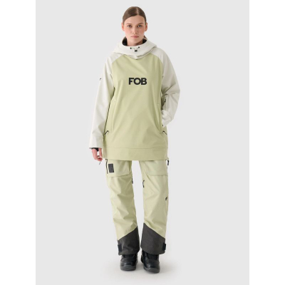 Bluzë snowboard me kapuç 4F FOB, për goca, softshell, bezhë e hapur