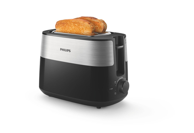 Toaster Philips HD2516/90, 2 vende, 8 nivele thekjeje, i zi