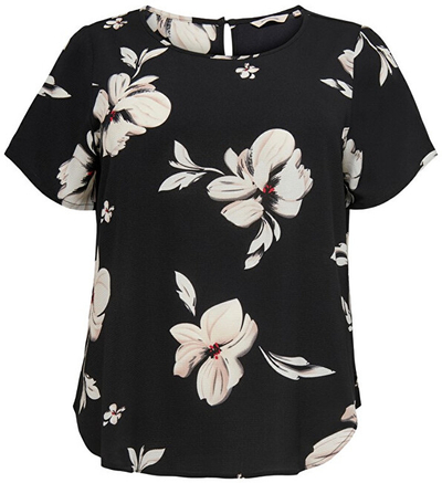 Bluzë ONLY CARMAKOMA FLORENCe FLOWER 15218353, e zezë, XXL