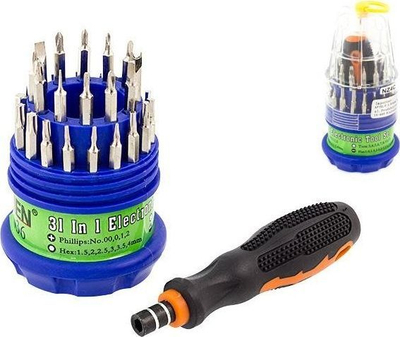 Set kaçavidash JEN NZ4C, 31 në 1, 30 bite magnetikë, blu e zezë