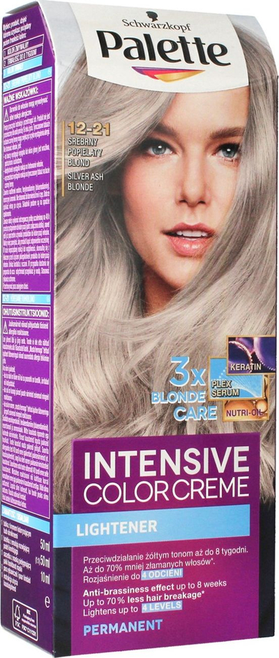 Ngjyrë flokësh me krem Schwarzkopf 12-21, bjonde mesatare hiri, e hirtë