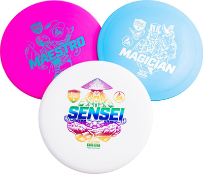 Set disqesh disc golf Discmania Active, 3 disqe, 165–172g, shumëngjyrësh