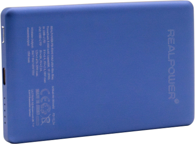 Power bank RealPower PB-5000 MAG, 5000mAh, 20W, blu