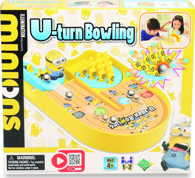 Loja tavolinë EPOCH Games Minions U-Turn Bowling, lojë për festa, lojë shkathtësie