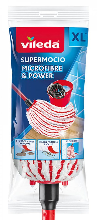 Mop Vileda Microfibre and Power, mikrofibër, koka rezervë