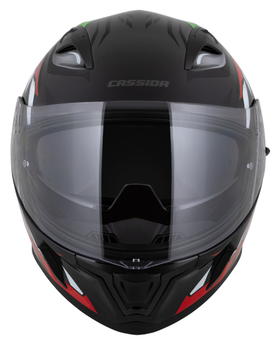 Helmetë integrale CASSIDA Orbit StriX 2026, vizor Pinlock, e kuqe jeshile gri bardhë zezë