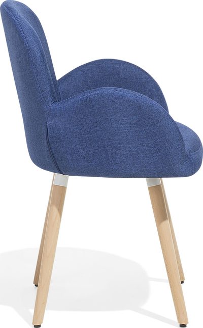 Set karrigesh ngrënieje Beliani Brookville, 2 copë, me mbështetëse për krahë, blu navy