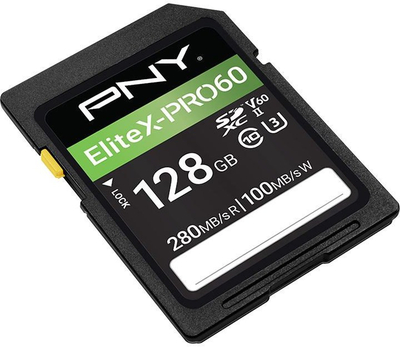 Kartë memorie PNY EliteX PRO60, SDXC 128GB, UHS II V60, e zezë