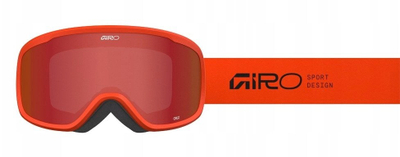 Маска за скијање Giro Cruz Stacked, леќи Amber Scarlet, портокалова