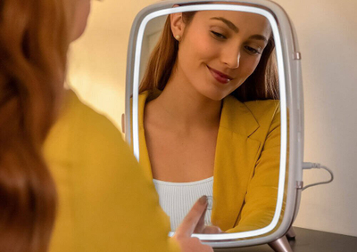 Frigorifer kozmetik Cecotec Bamba CoolingBeauty 6000 Mirror, 6L, me pasqyrë dhe LED, i bardhë