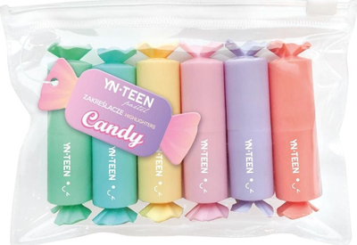 Set markera ngjyrosës YNT Candy, 6 ngjyra të ndryshme, shumëngjyrësh