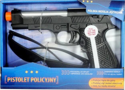 Lodër pistoletë policore, modul zanor polonisht, me bateri, e zezë