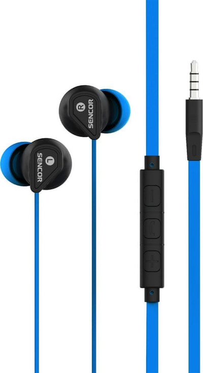 Kufje in ear Sencor SEP 172 VCM, me mikrofon, 3.5 mm, blu