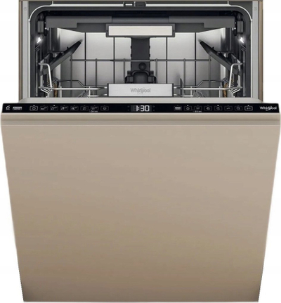 Lavastovilje e integruar Whirlpool W7IHF60TUS, 15 sete, klasa A, e bezhë
