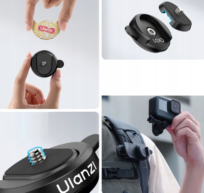 Set quick release për kamera Ulanzi CK01 CKa, sistem montimi 1/4", mekanizëm i shpejtë, i zi