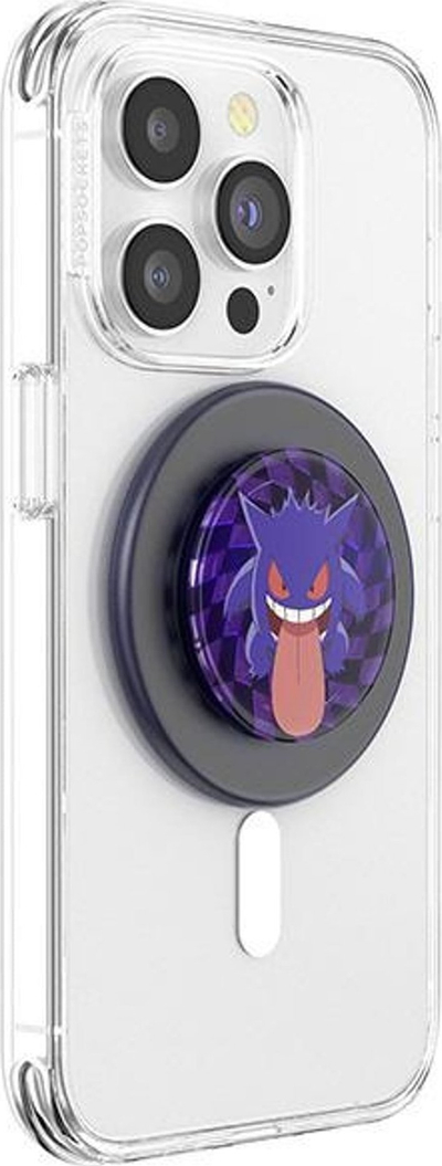 Dorezë telefoni PopSockets PopGrip MagSafe Pokemon Gengar, me unazë adapter, vjollcë