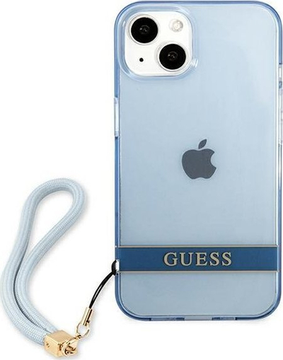 Futrollë telefoni Guess GUHCP13SHTSGSB, iPhone 13 mini 5.4\", transparente blu