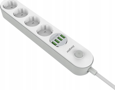 Разводник Energizer EPB2500W00EU, 3x AC 6x USB A, 2500W, кабел 2 m, бела