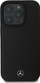 Këllëf telefoni Mercedes me lëkurë me reliev dhe të lëmuar, për iPhone 16 Pro Max, me MagSafe, i zi