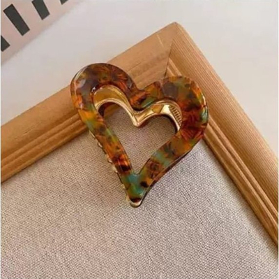 Kapëse flokësh ECarla SP341ZIE, metal, 6 cm, kafe