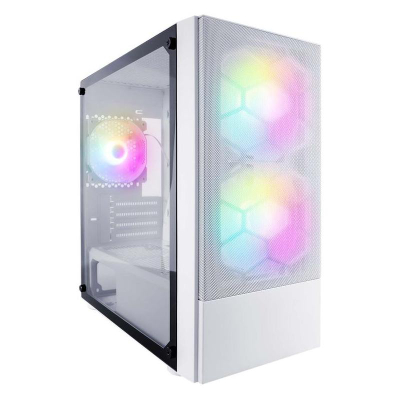 Kabinet kompjuterik 1STPLAYER Gaming X4 M, M ATX, 3 ventilatorë RGB, i bardhë