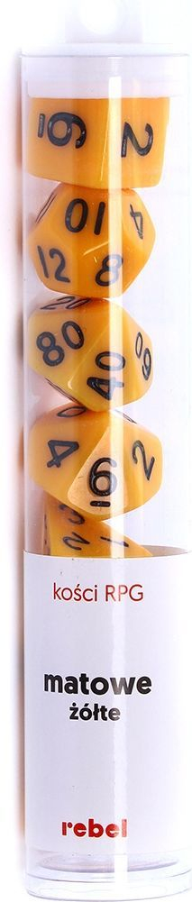 Set zaresh Rebel RPG, mat, 7 copë të verdhë