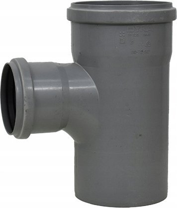 Tee reduktuese kanalizimi PP, 110/75, 87.5°, gri