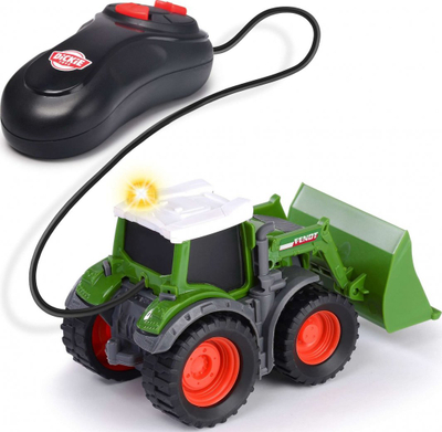 Lodër traktor Dickie Toys Fendt Cable Tractor, me telekomandë me kabllo, drita dhe tinguj, jeshil