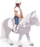 Figurë lodër Papo Horses and Ponies Riding Child, PVC, për kalamaj 3+ vjeç, shumëngjyrëshe