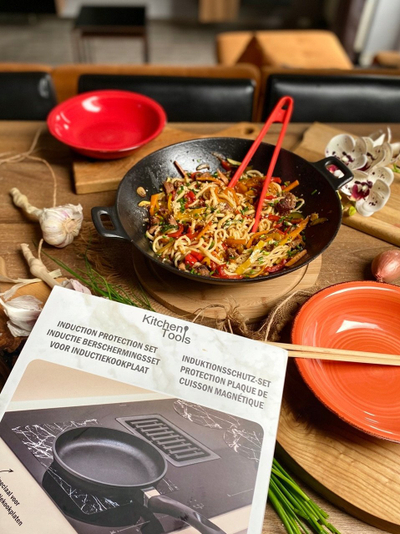 Set mbrojtës për pianurë induksioni, 5 pjesë, silikon, i zi
