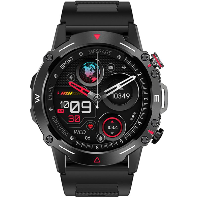Ora inteligjente Veltori VT110-1, ekran 1.43" AMOLED, IP68, rrip silikoni i zi