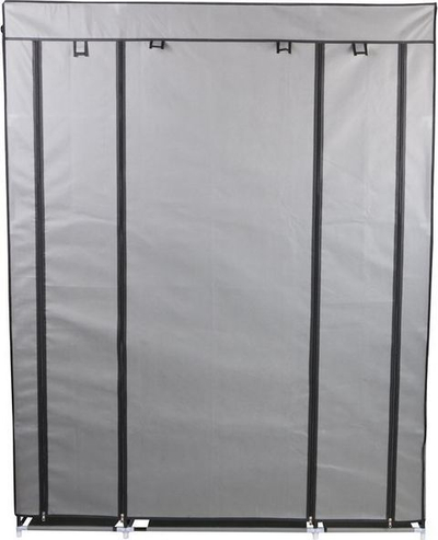 Garderobë pëlhure Saska Garden, 175 x 133 x 43 cm, e hirtë