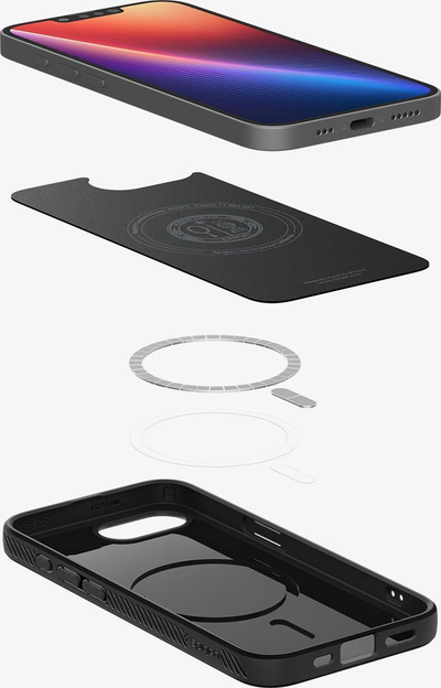 Mаска за телефон Spigen Liquid Air MagSafe за iPhone 16e, TPU, со Air Cushion, црна мат
