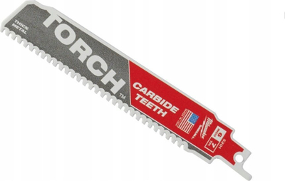 Teh sharre reciproke Milwaukee TORCH dhëmbë karbiti, 6", për hekur të trashë, set 5 copë, i kuq