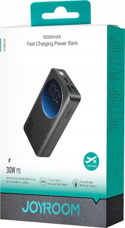 Power bank Joyroom JR-PBF01, 10000mAh, 30W PD QC, e zezë