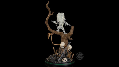 Figurë koleksionare QMx Predator Shiftsuit Variant Q-Fig Max Elite, dioramë xhungël, transparente