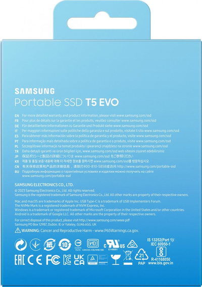 SSD i jashtëm Samsung T5 EVO, 2TB, USB 3.2 Gen 1, i zi