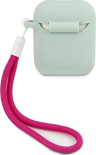 Mbrojtëse Guess Silicone Vintage për AirPods 1/2, e kaltër / rozë